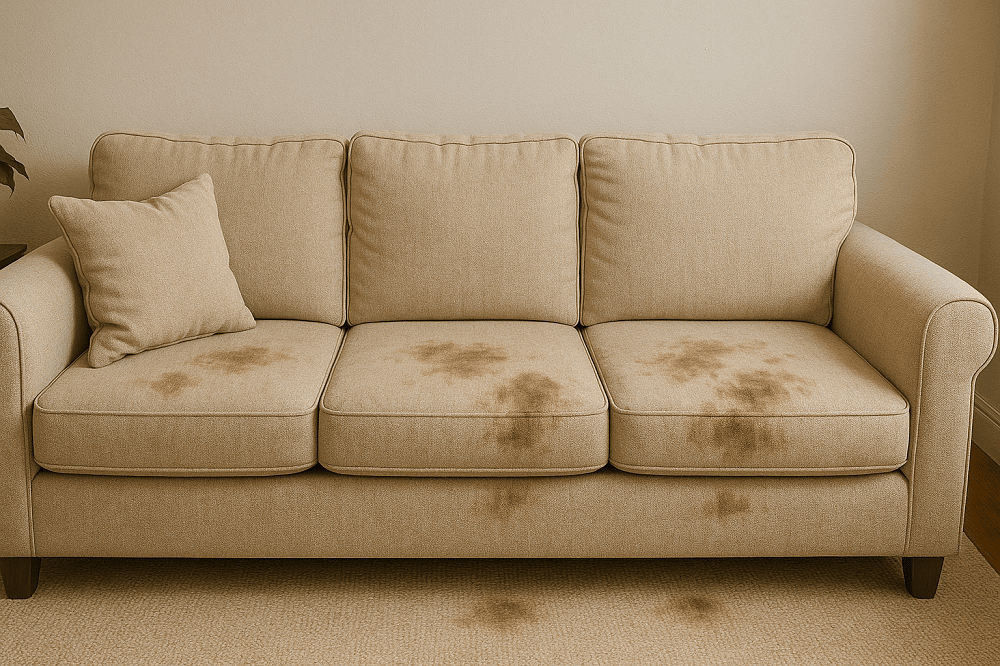 مبل و فرش لکه دار و کثیف